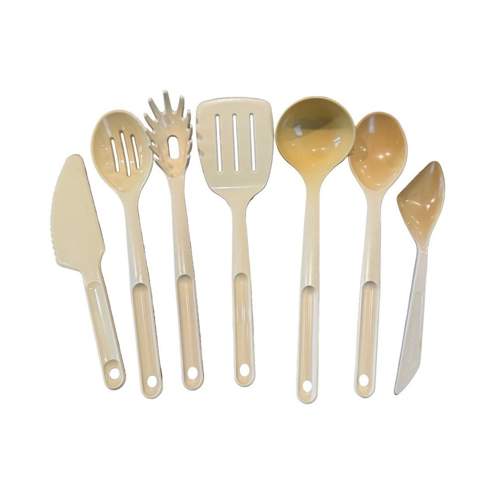 Vintage Tupperware 7 Piece Kitchen Utensil Set Almond Cream 1813 1814 1816